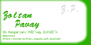 zoltan pavay business card